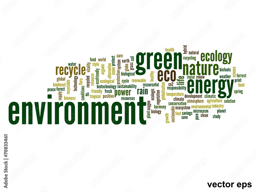 Vector conceptual ecology word cloud Vector conceptual ecology word cloud