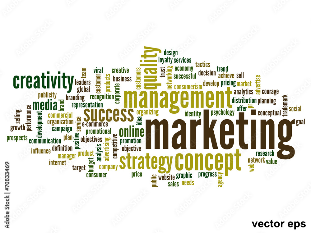Vector conceptual business marketing word cloud Vector conceptual business marketing word cloud