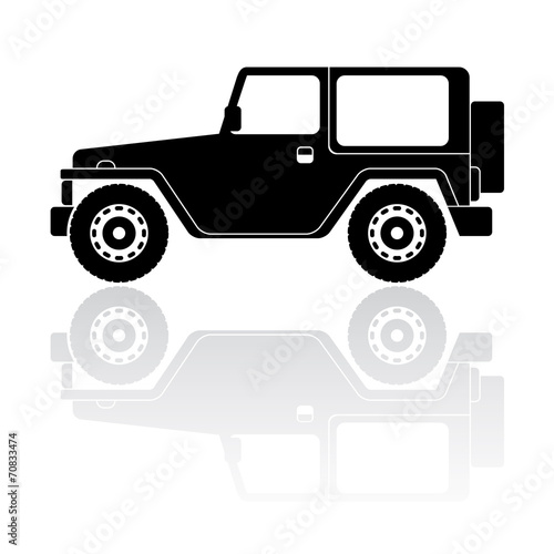 Off road vehicle silhouette vector icon