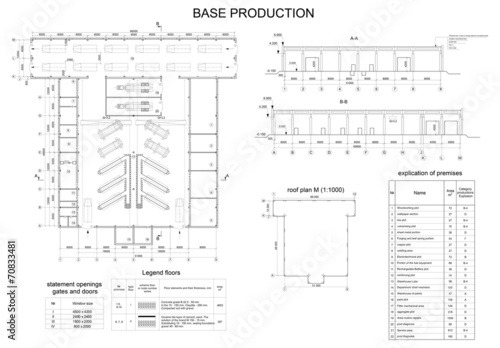 Detailed architectural drawing of the building motor company