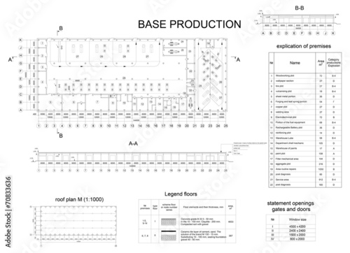 Detailed architectural drawing of the building motor company