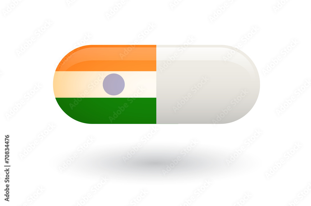 Pill with a flag of India