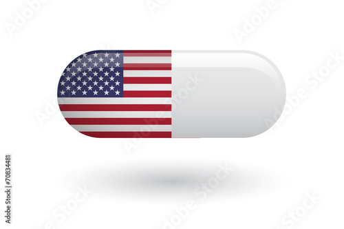 Pill with a flag of the USA