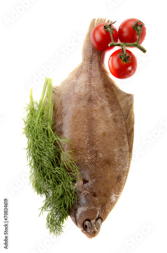 Tablou canvas plaice with dill and tomato