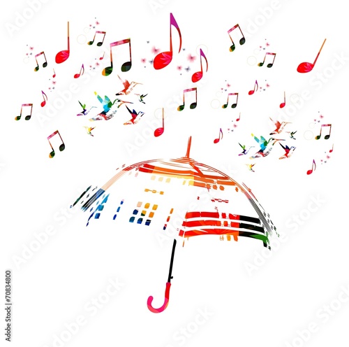 Musical background with umbrella