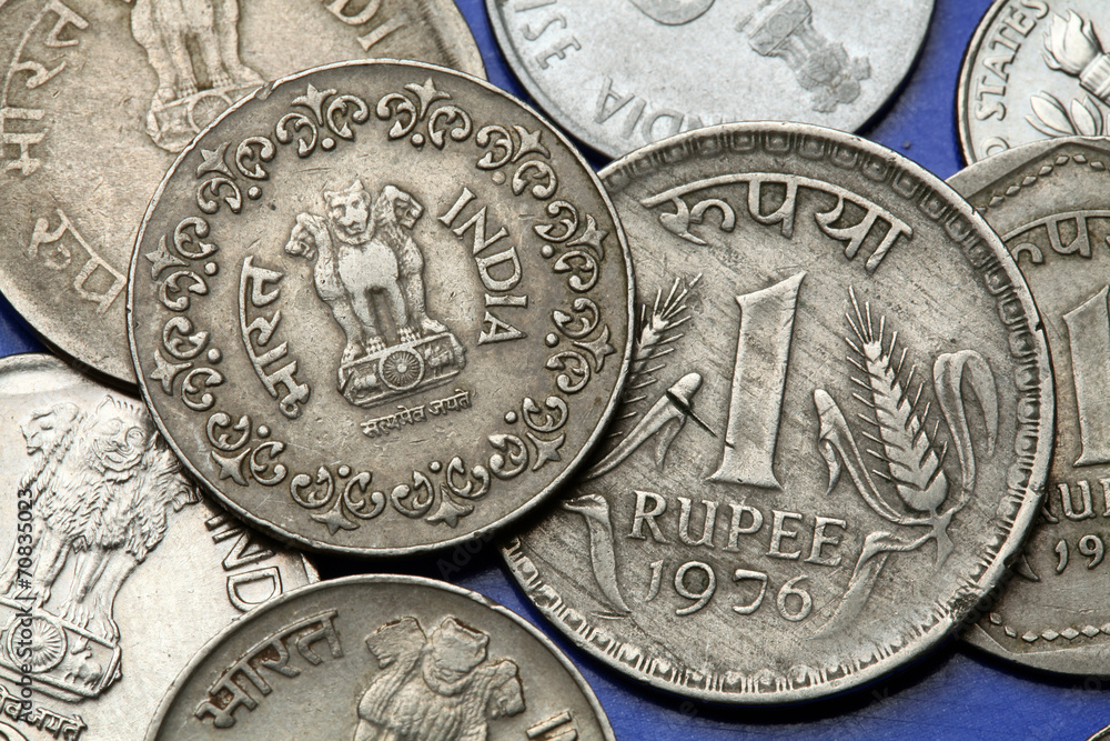 Naklejka premium Coins of India