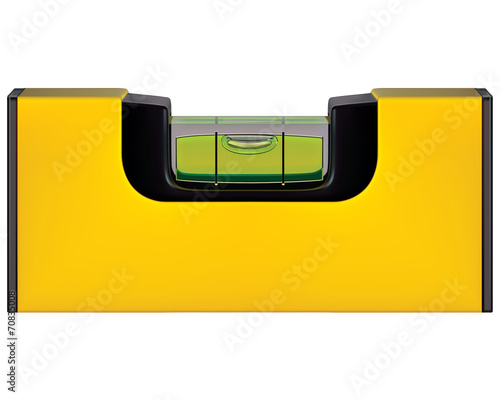 Yellow spirit level isolated on white. Vector ilustration