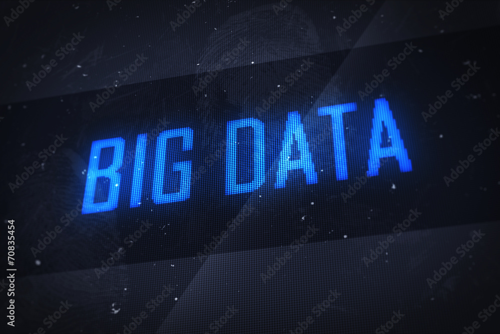 Big data text on virtual screens