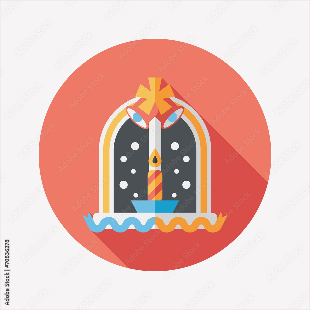 Christmas candle flat icon with long shadow,eps10 Christmas candle flat icon with long shadow,eps10