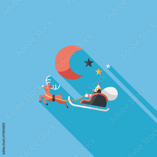 Santa Claus flat icon with long shadow, eps10