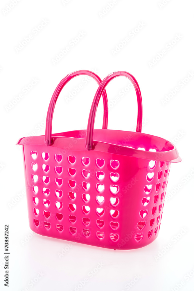Shopping plastic basket isolated on white background Shopping plastic basket isolated on white background