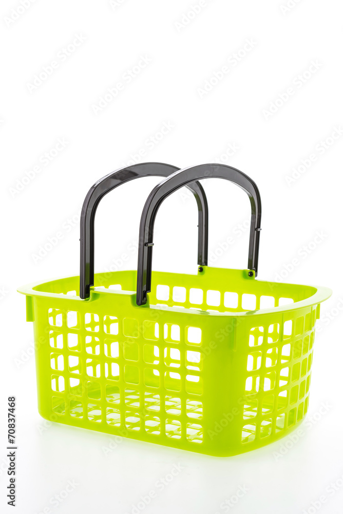 Shopping plastic basket isolated on white background Shopping plastic basket isolated on white background