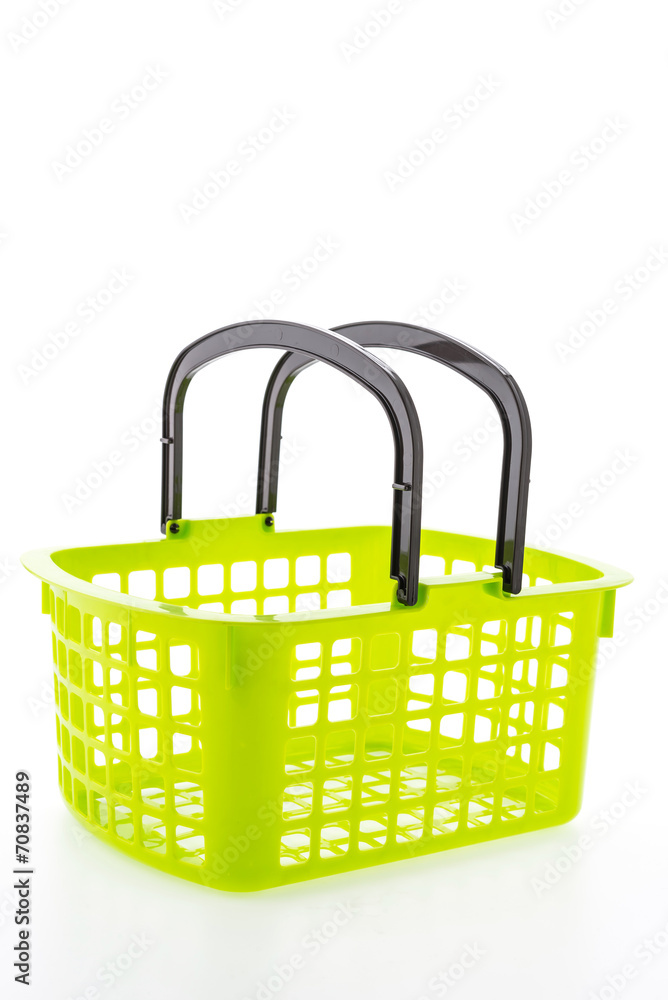 Shopping plastic basket isolated on white background Shopping plastic basket isolated on white background