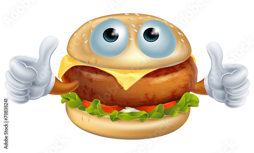 Cartoon hamburger character