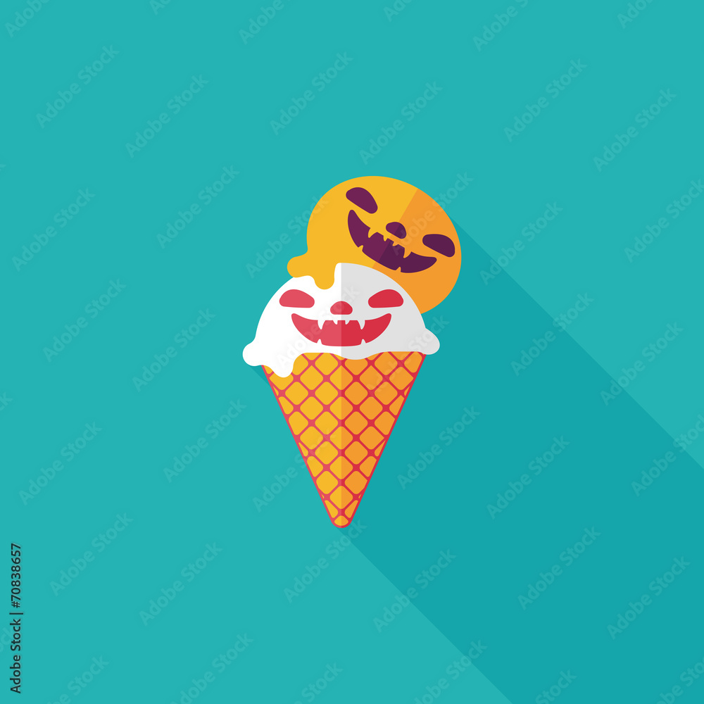 Halloween ice cream flat icon with long shadow,eps10 Halloween ice cream flat icon with long shadow,eps10