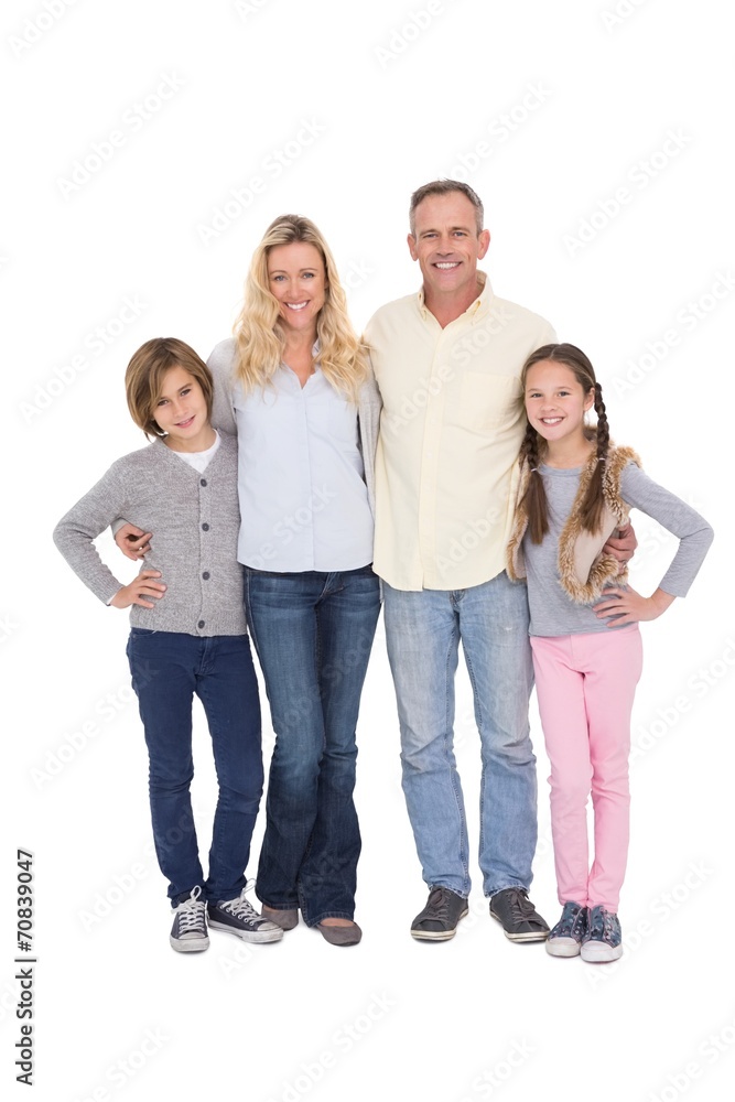 Portrait of smiling family standing together Portrait of smiling family standing together