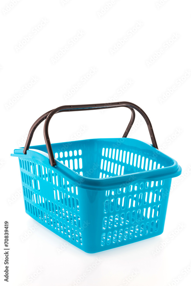 Fototapeta premium Shopping plastic basket isolated on white background
