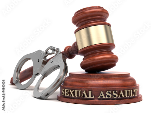 Tablou pe pânză Sexual Assault text on sound block & gavel