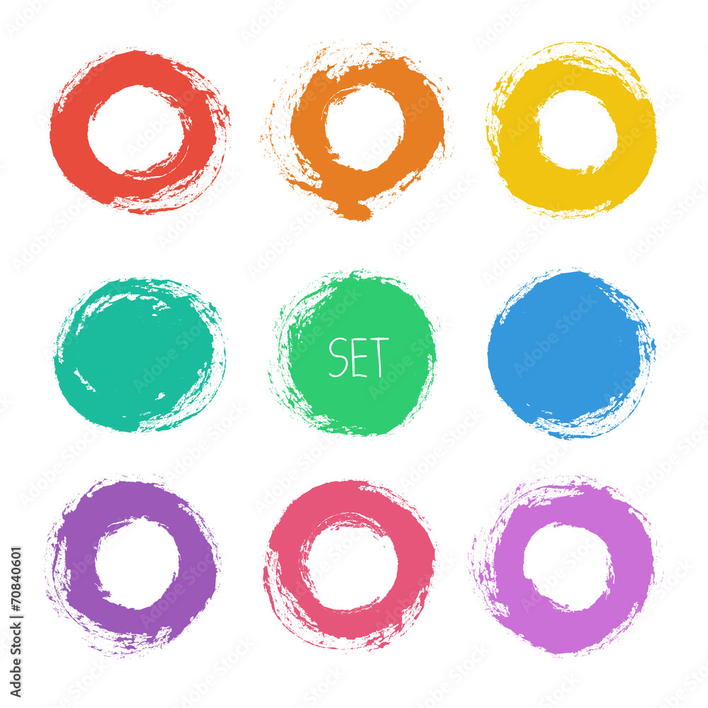 Set of vector round grunge frames. Hand drawn design elements. Set of vector round grunge frames. Hand drawn design elements.