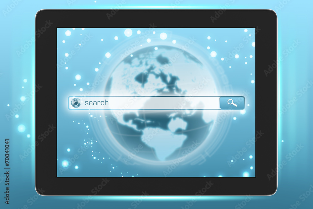 Virtual Internet search on the tablet Virtual Internet search on the tablet