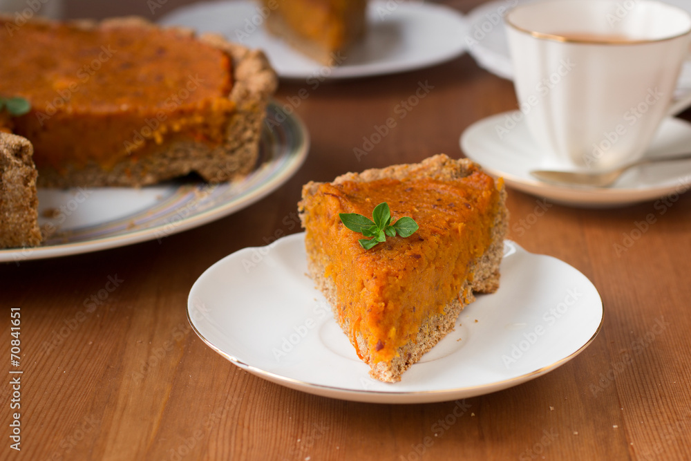 Traditional American pumpkin pie for Thanksgiving day Traditional American pumpkin pie for Thanksgiving day