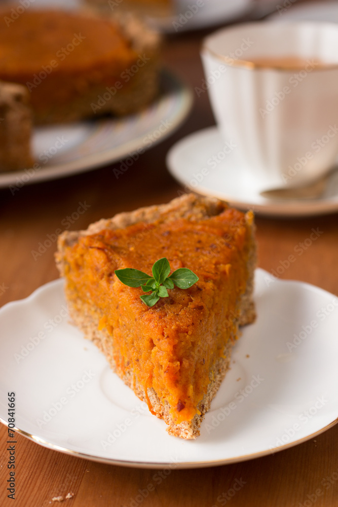 Traditional American pumpkin pie for Thanksgiving day Traditional American pumpkin pie for Thanksgiving day