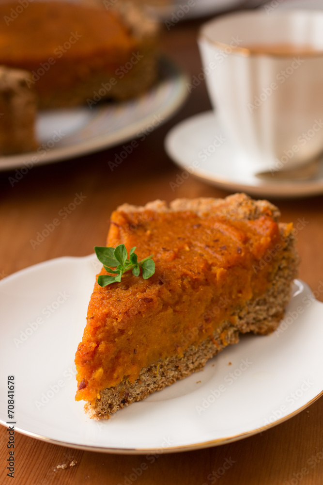 Traditional American pumpkin pie for Thanksgiving day Traditional American pumpkin pie for Thanksgiving day