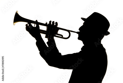 trumpetist silhouette photo