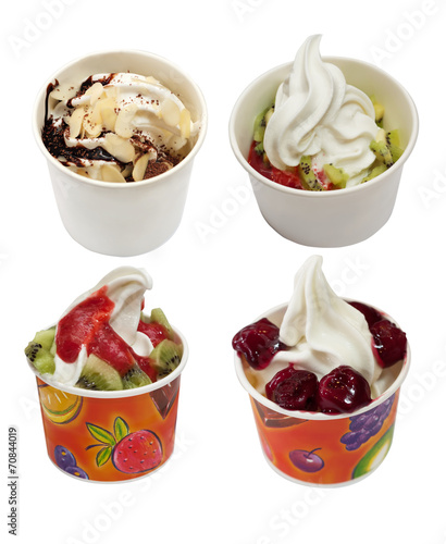 frozen yogurt isolated on white background