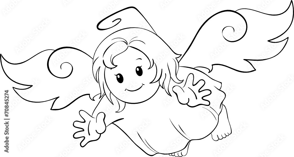 Weihnachtsengel Ausmalbild Stock Vector | Adobe Stock