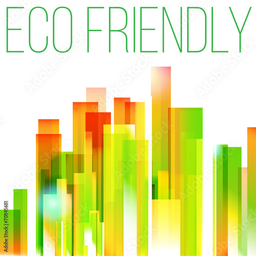 Rainbow eco friendly city concept