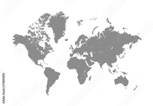 World Map on white background