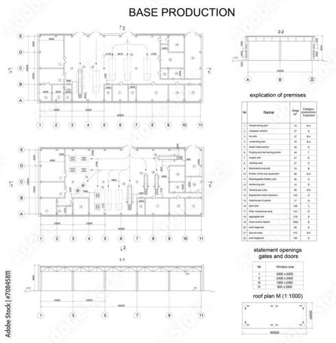 Detailed architectural drawing of the building motor company