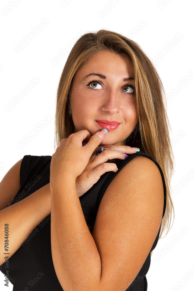 Portrait of an attractive young woman in black dress Portrait of an attractive young woman in black dress