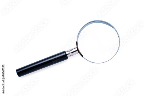 Isolated circular magnifying glass