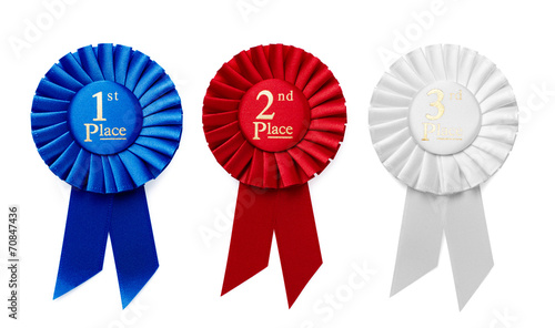 Fotografie, Obraz 1st, 2nd and 3rd Place ribbon rosettes