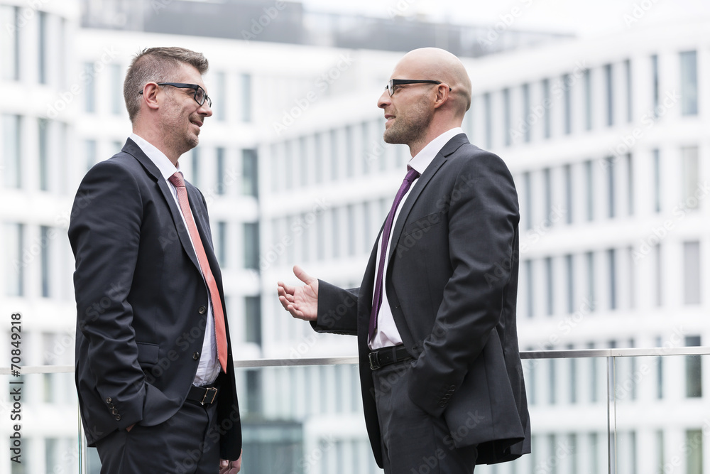 Poland, Warsaw, two businessmen under discussion Poland, Warsaw, two businessmen under discussion