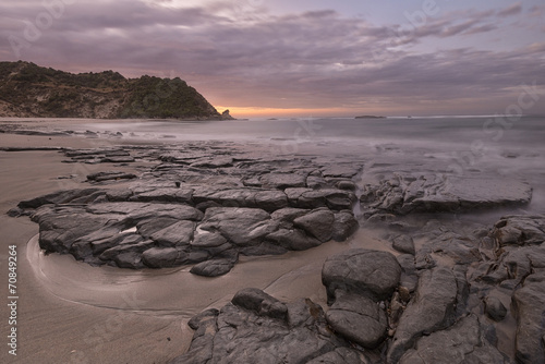 New Zealand, South Island, asman, Kahurangi Point, dusk at the beach photo