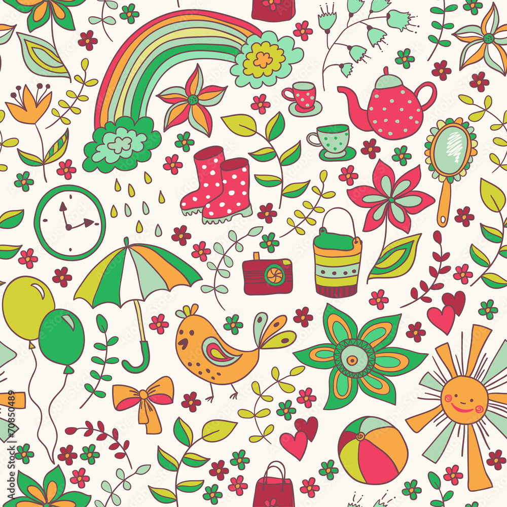 Cute doodle seamless pattern Cute doodle seamless pattern
