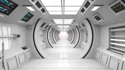Foto Futuristic corridor interior