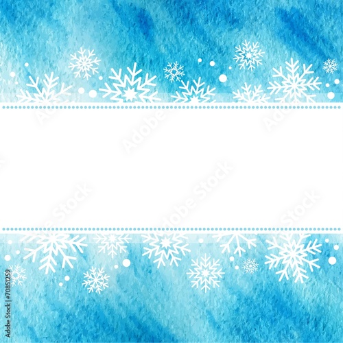 winter watercolor illustration. grunge frame