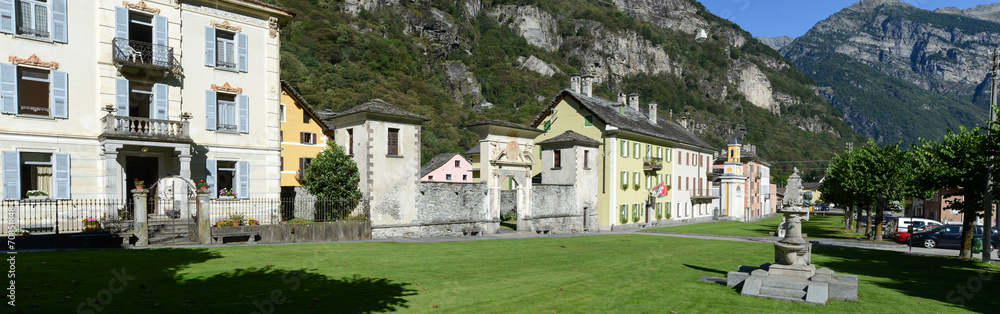 The old village of Cevio on Maggia valley