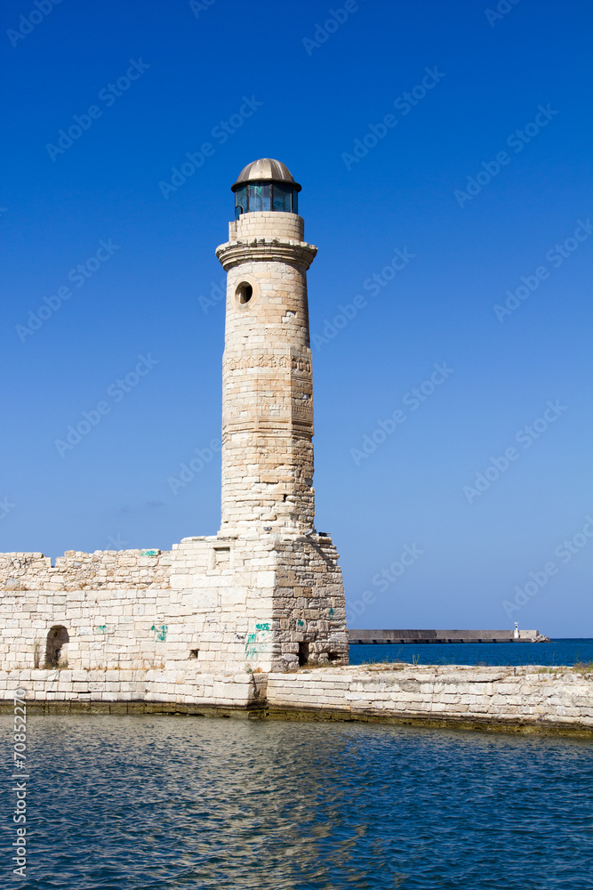 lighthouse in the harbor of Rethymnon, Crete