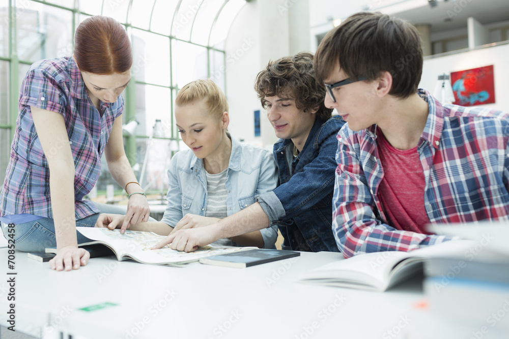 Group of students learning in a university library Group of students learning in a university library