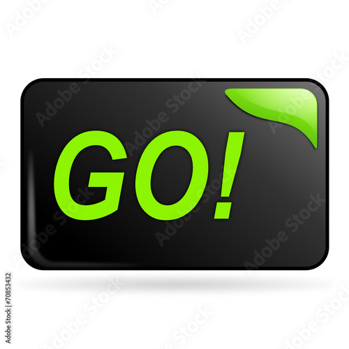 go sur bouton web rectangle vert