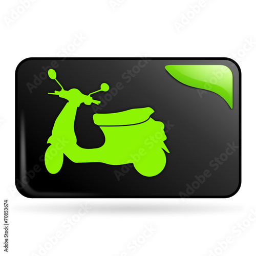 scooter sur bouton web rectangle vert