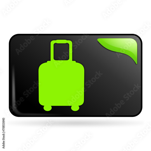 valise sur bouton web rectangle vert