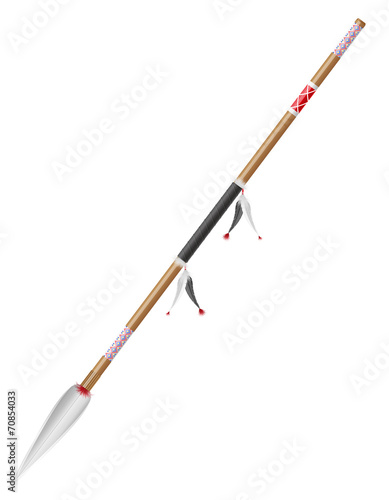 spear american indians vector illustration