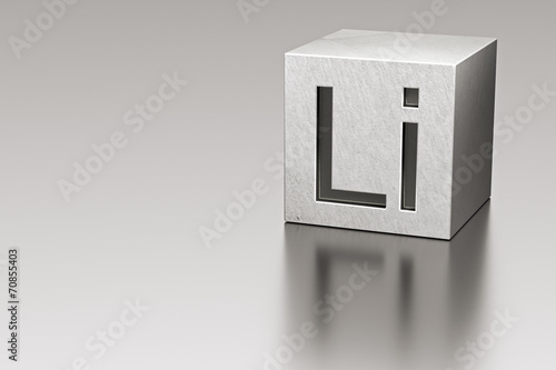 Lithium cube with Li mark