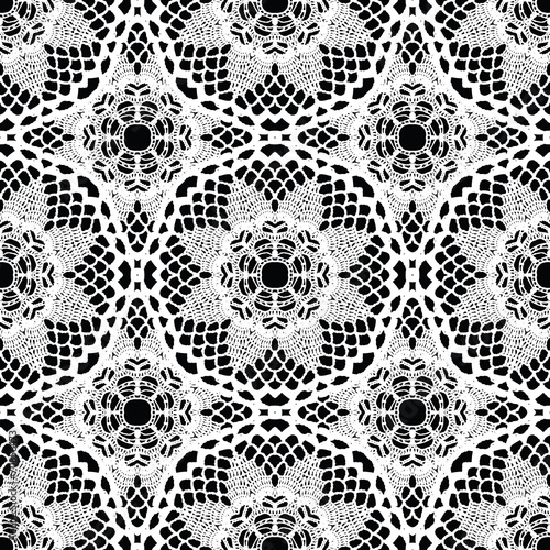 Lace white seamless mesh pattern.
